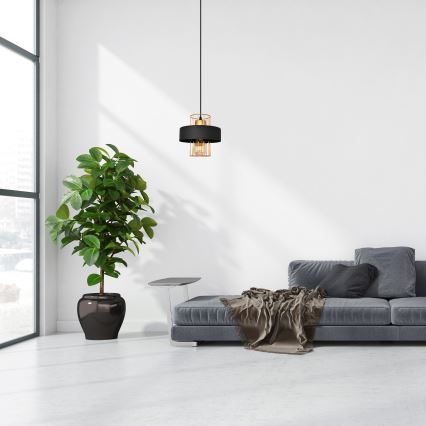 Pendel VOLTA 1xE27/15W/230V sort/gylden