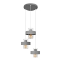 Pendel VOLTA 3xE27/15W/230V diameter 42 cm grå