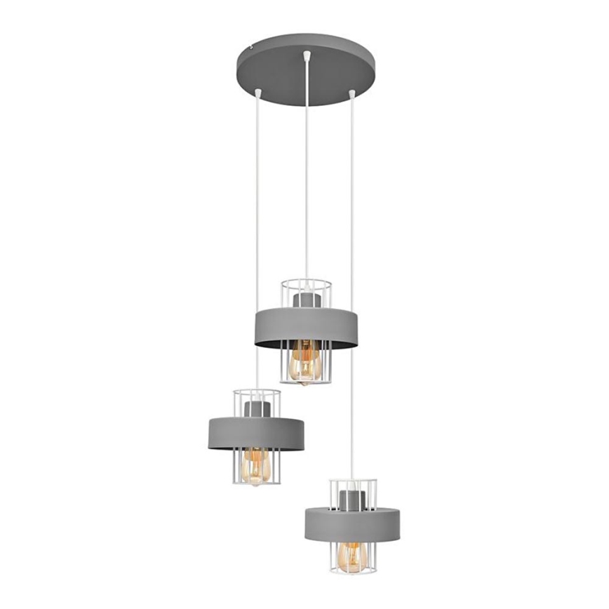 Pendel VOLTA 3xE27/15W/230V diameter 42 cm grå