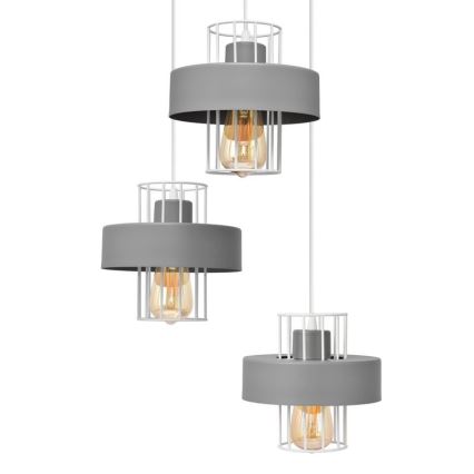 Pendel VOLTA 3xE27/15W/230V diameter 42 cm grå
