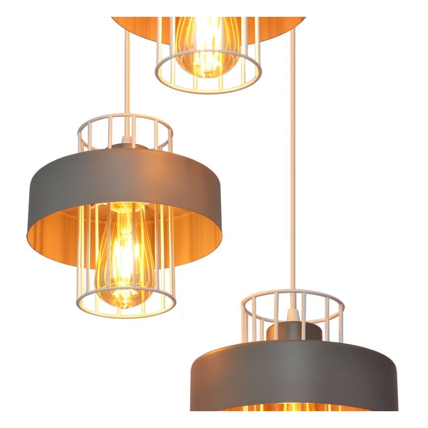 Pendel VOLTA 3xE27/15W/230V diameter 42 cm grå