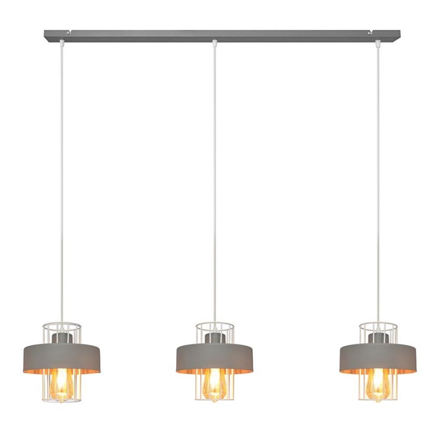 Pendel VOLTA 3xE27/15W/230V grå