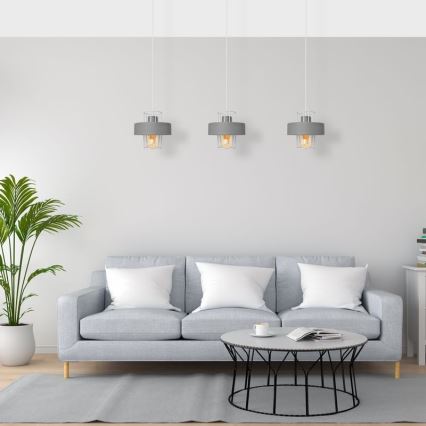Pendel VOLTA 3xE27/15W/230V grå
