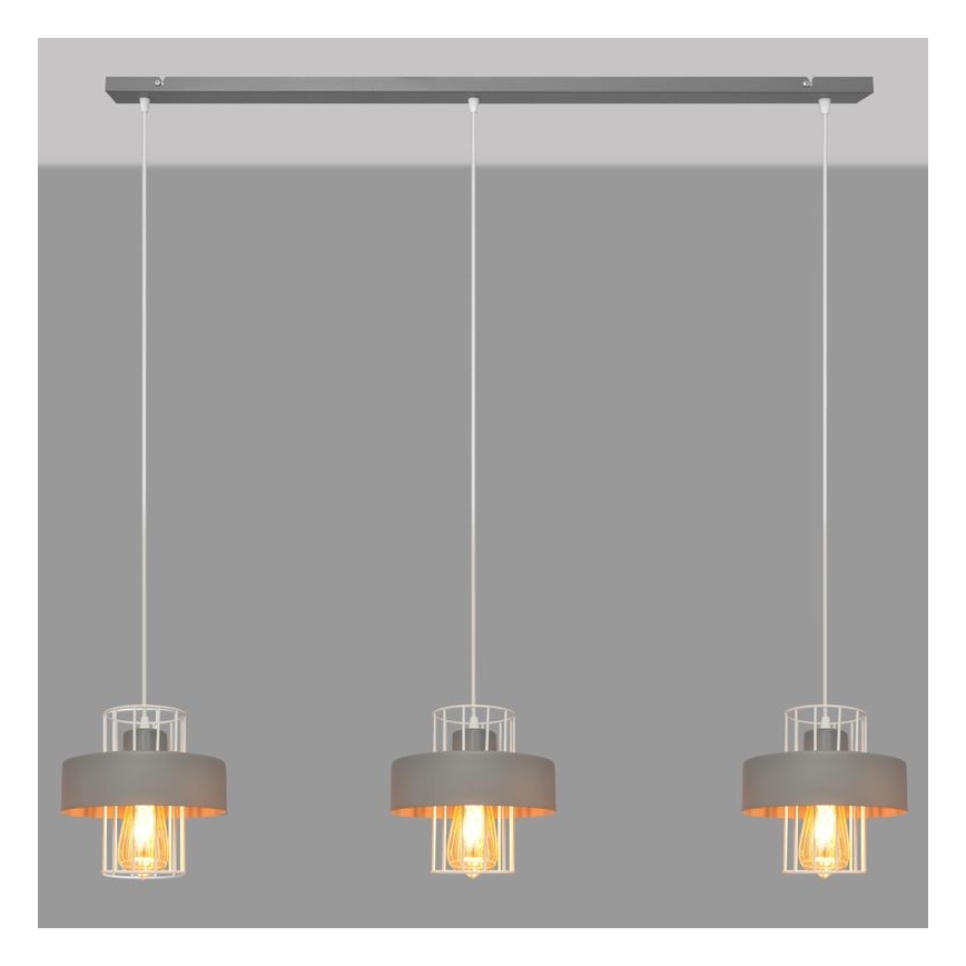 Pendel VOLTA 3xE27/15W/230V grå
