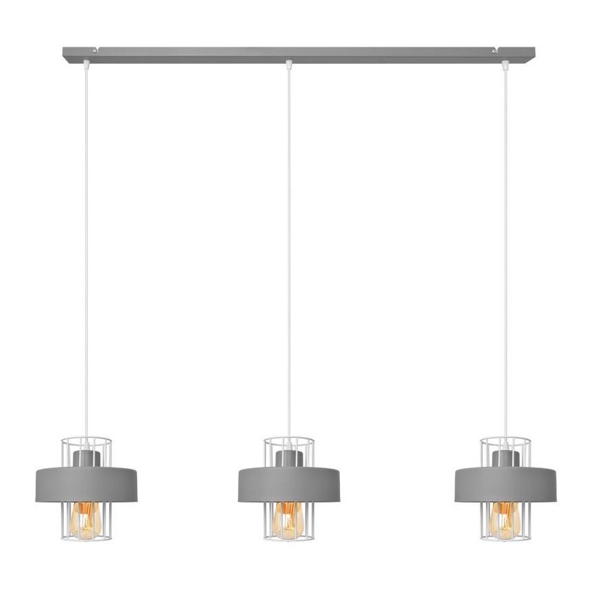 Pendel VOLTA 3xE27/15W/230V grå