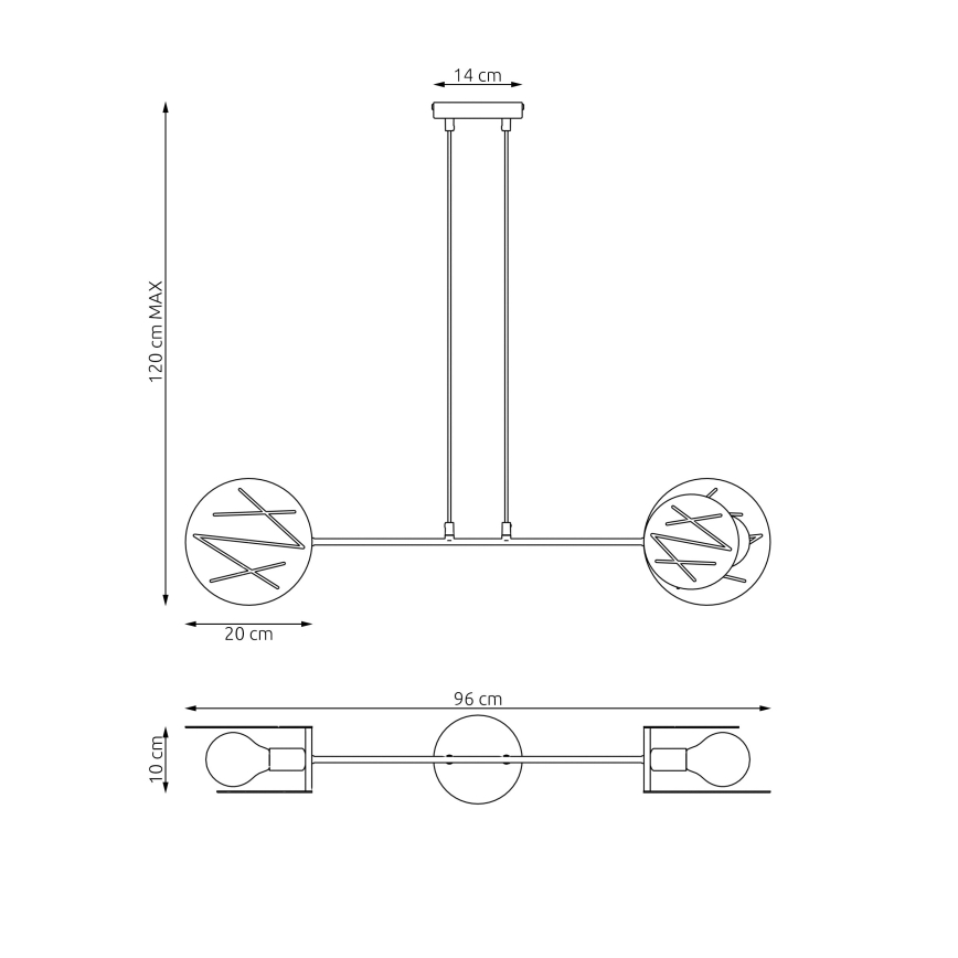 Pendel XOTIC 2xE27/15W/230V sort
