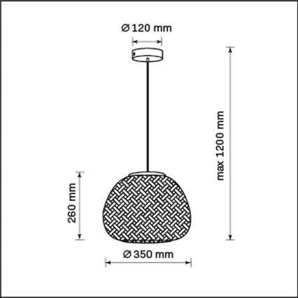 Pendel ZANZIBAR 1xE27/20W/230V diameter 35 cm bambus