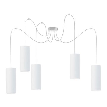 Pendel ZIK 5xE27/40W/230V edderkop hvid