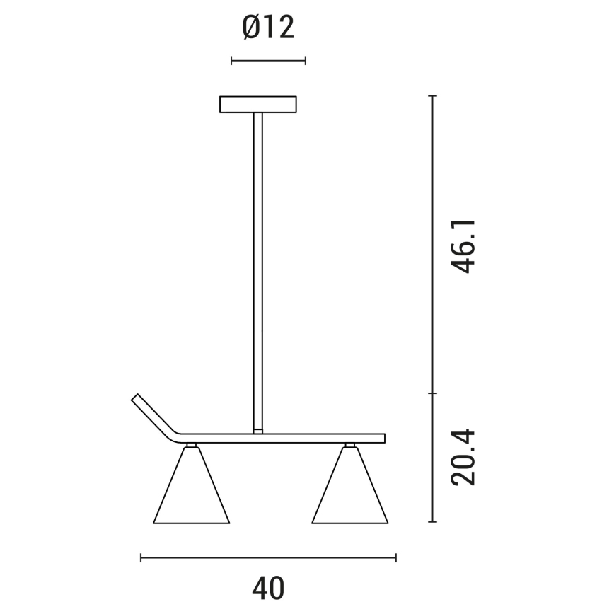 Pendellampe 2xE27/40W/230V sort