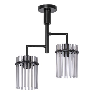 Pendellampe 2xE27/60W/230V sort/røget