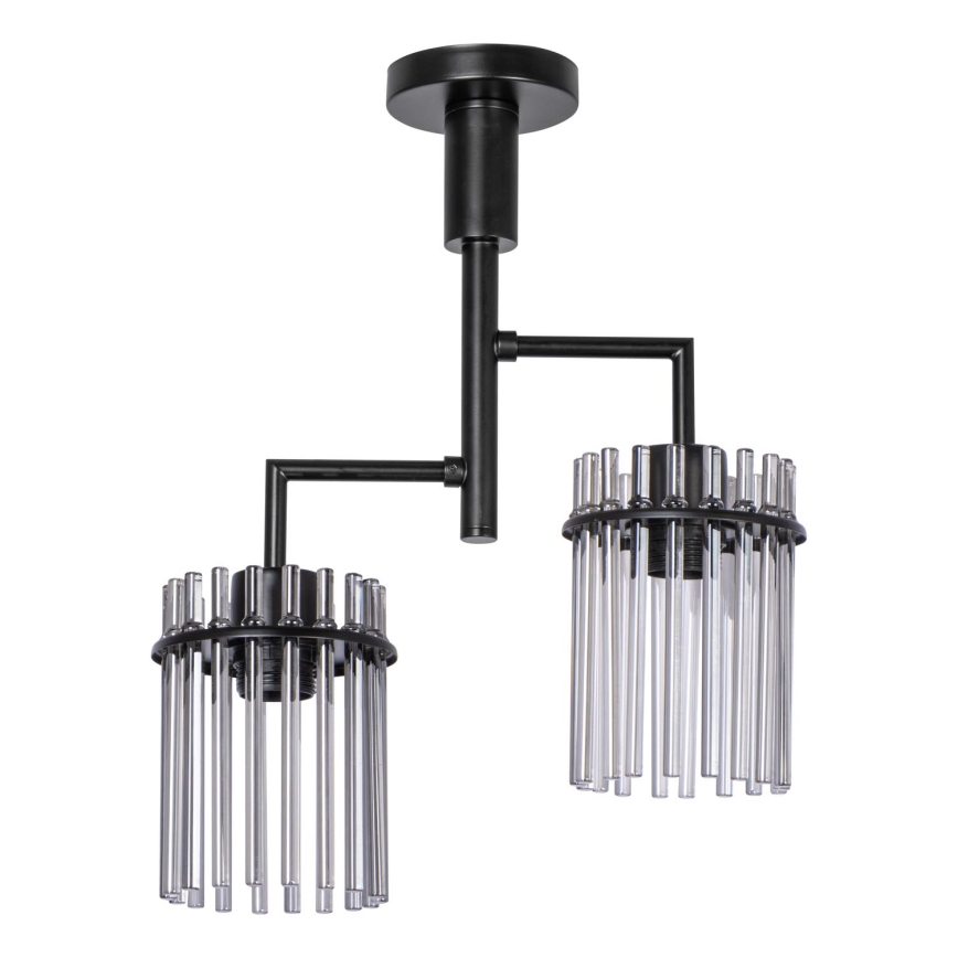 Pendellampe 2xE27/60W/230V sort/røget