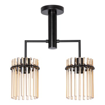 Pendellampe 2xE27/60W/230V sort/røget