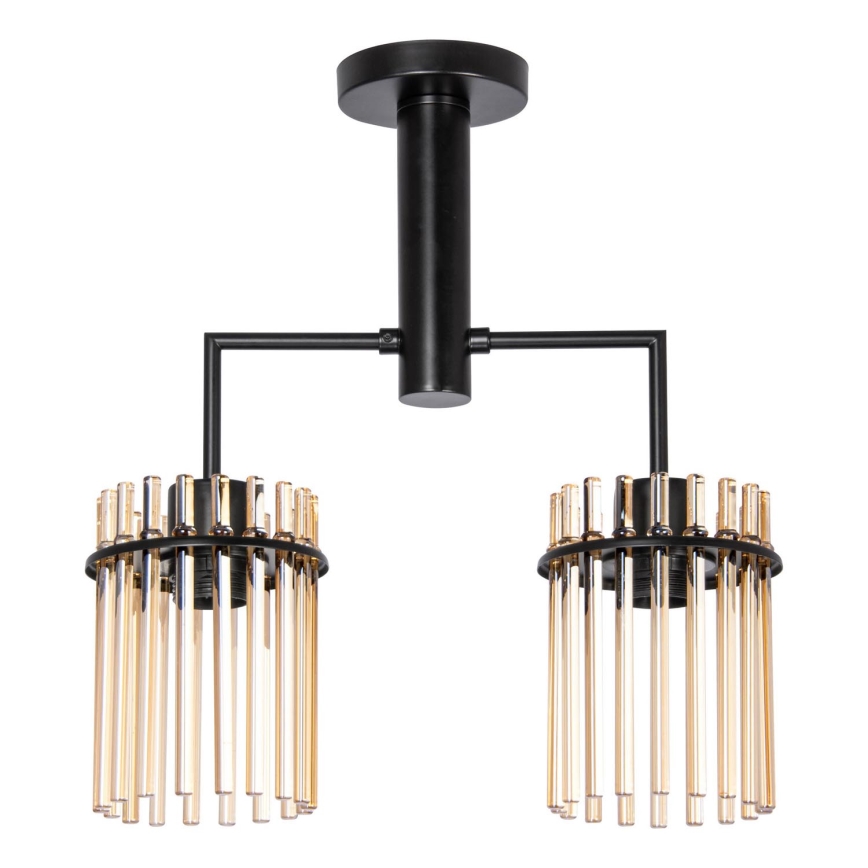 Pendellampe 2xE27/60W/230V sort/røget