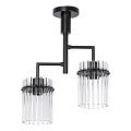 Pendellampe 2xE27/60W/230V sort/transparent