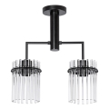 Pendellampe 2xE27/60W/230V sort/transparent