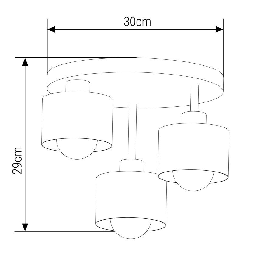 Pendellampe 3xE27/35W/230V diameter 30 cm sort