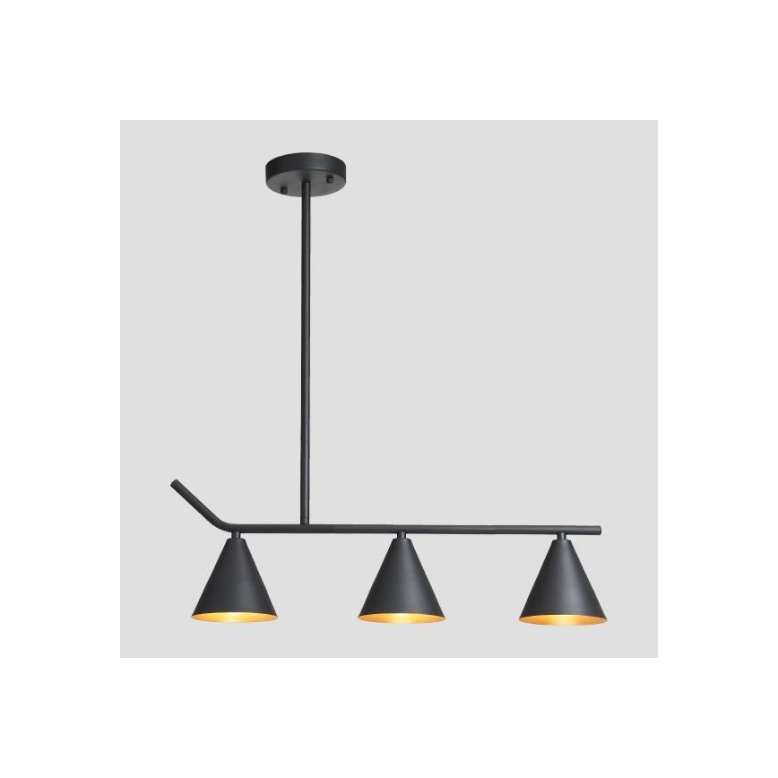 Pendellampe 3xE27/40W/230V sort