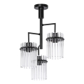 Pendellampe 3xE27/60W/230V sort/transparent