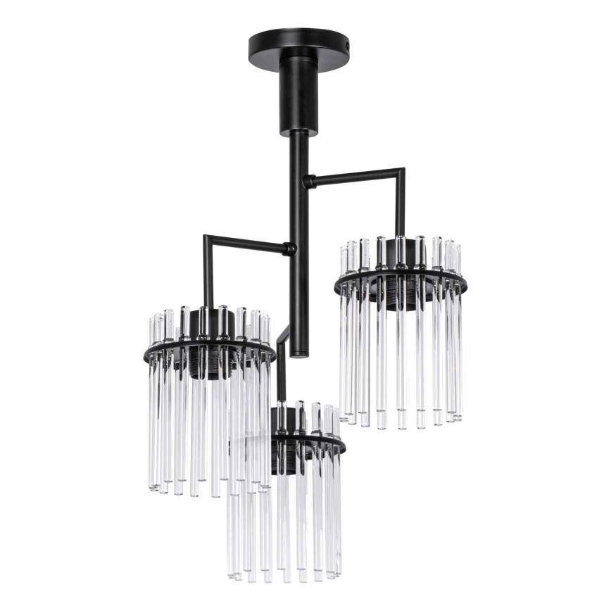 Pendellampe 3xE27/60W/230V sort/transparent