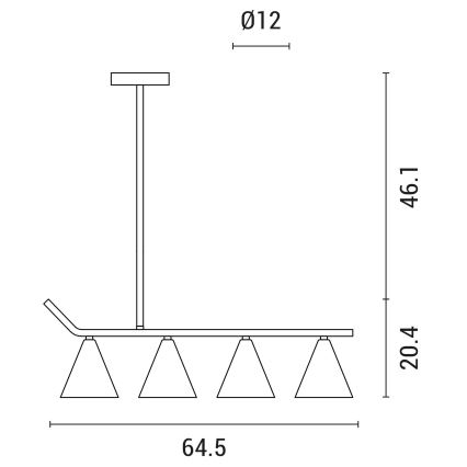 Pendellampe 4xΕ27/40W/230V sort