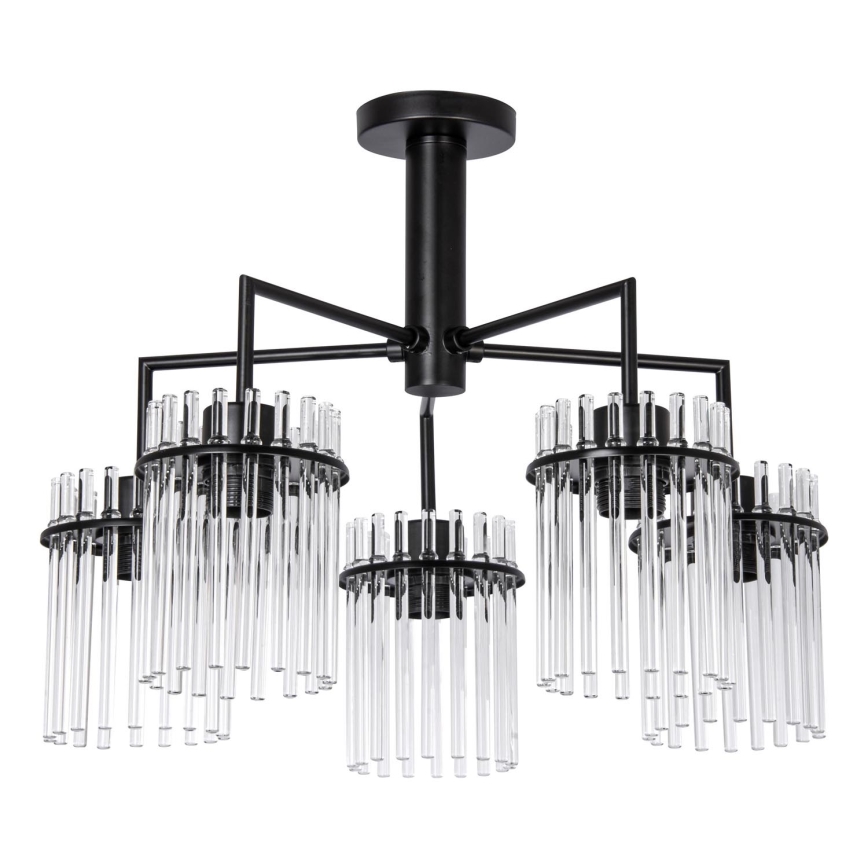 Pendellampe 5xE27/60W/230V sort/transparent