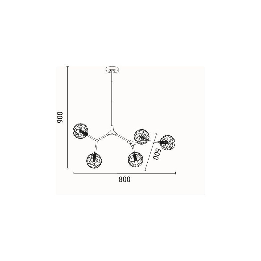 Pendellampe 5xG9/15W/230V grå