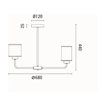 Pendellampe 6xE27/60W/230V