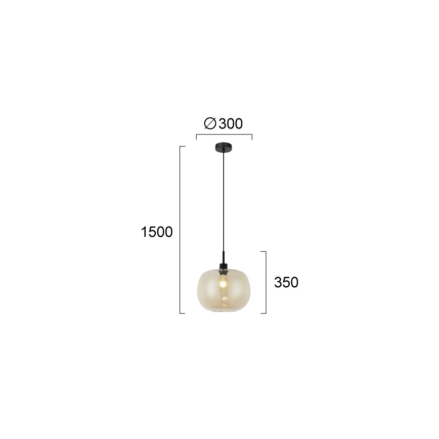 Pendellampe ALAN med ledning 1xE27/40W/230V røgbeige/sort