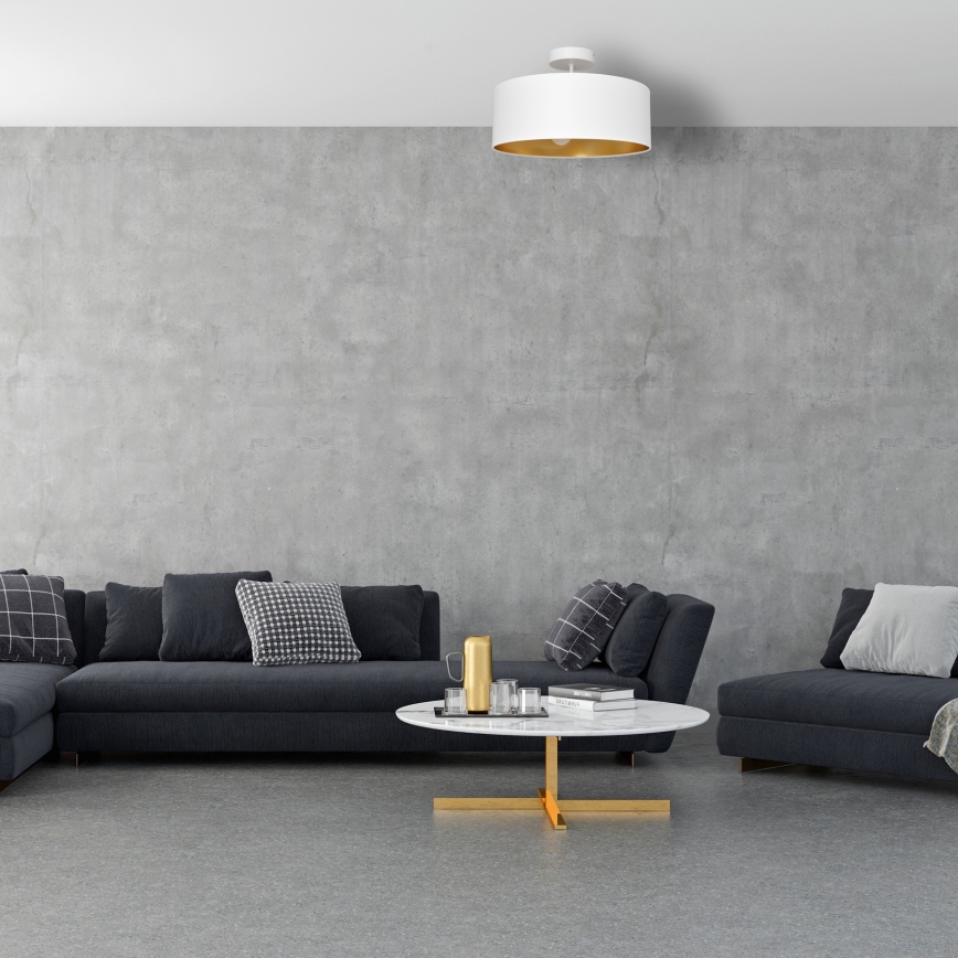 Pendellampe ALBA 3xE27/15W/230V hvid/gylden