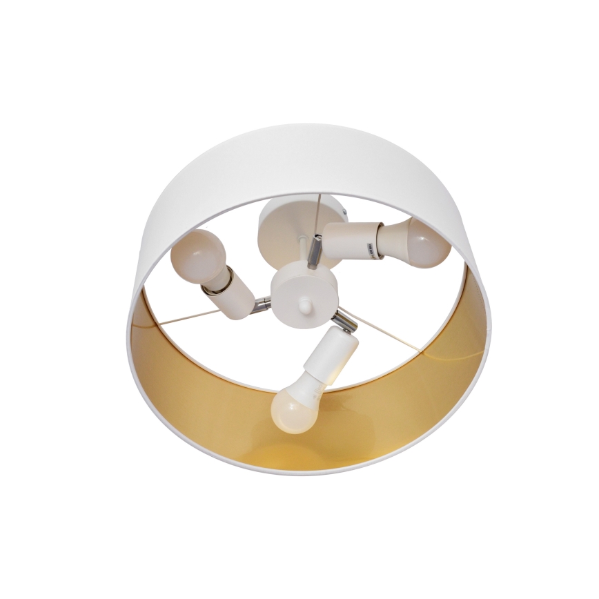 Pendellampe ALBA 3xE27/15W/230V hvid/gylden