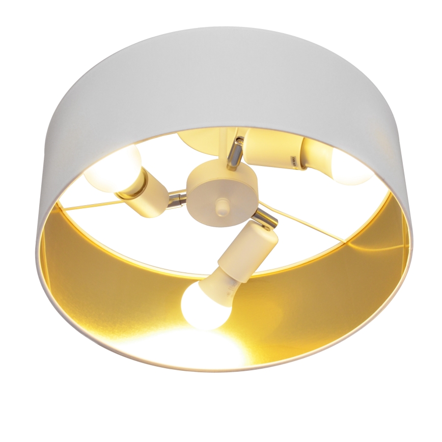 Pendellampe ALBA 3xE27/15W/230V hvid/gylden