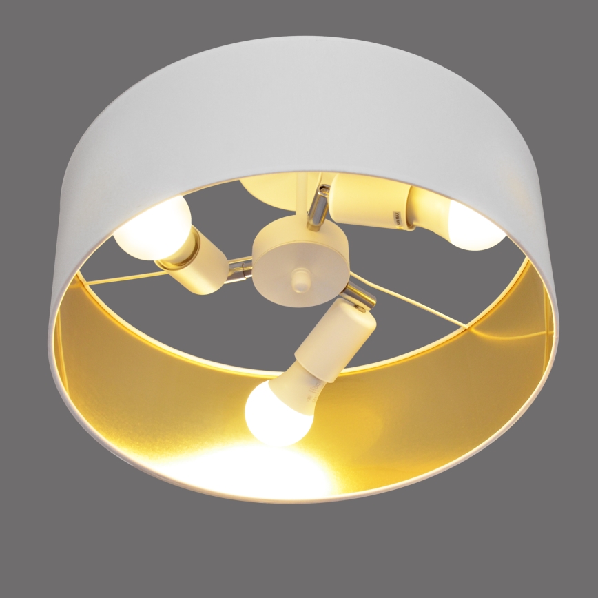 Pendellampe ALBA 3xE27/15W/230V hvid/gylden