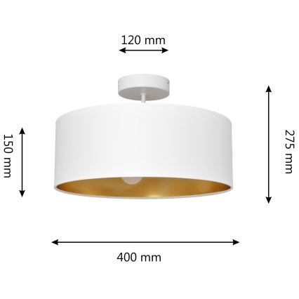 Pendellampe ALBA 3xE27/15W/230V hvid/gylden