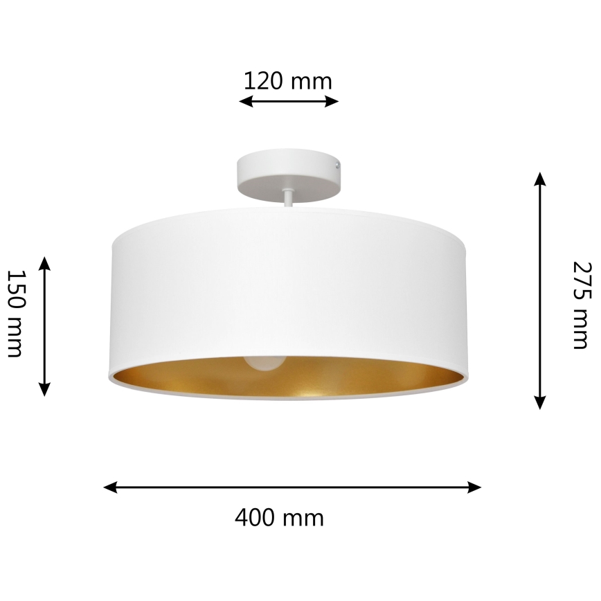 Pendellampe ALBA 3xE27/15W/230V hvid/gylden