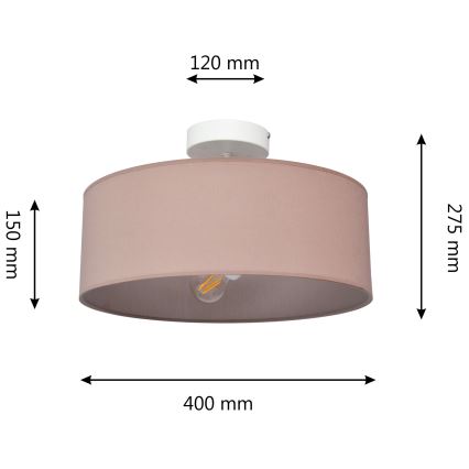 Pendellampe ALBA 3xE27/15W/230V lyserød