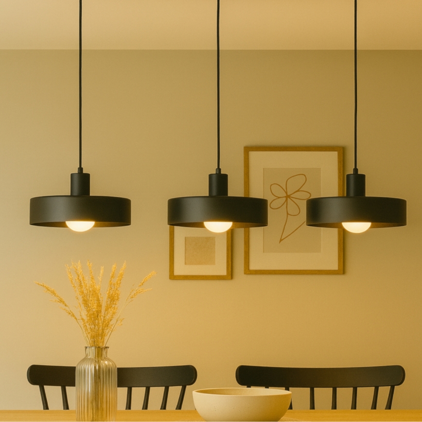 Pendellampe ARCANE på kabel 3xE27/60W/230V, sort