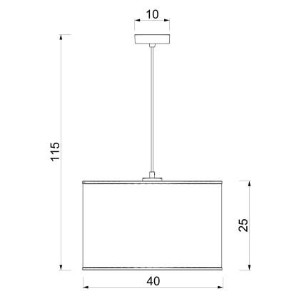 Pendellampe ARDEN med ledning 1xE27/15W/230V Ø 40 cm, beige