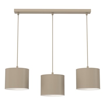 Pendellampe ARDEN på ledning 3xE27/15W/230V, beige