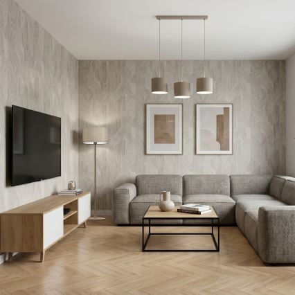 Pendellampe ARDEN på ledning 3xE27/15W/230V, beige