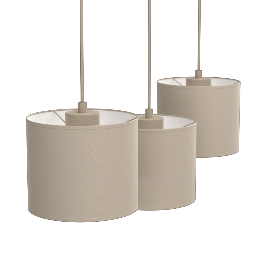 Pendellampe ARDEN på ledning 3xE27/15W/230V, beige