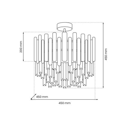 Pendellampe ASPEN 6xE14/40W/230V guldfarvet