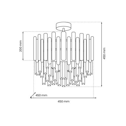 Pendellampe ASPEN 6xE14/40W/230V mat krom