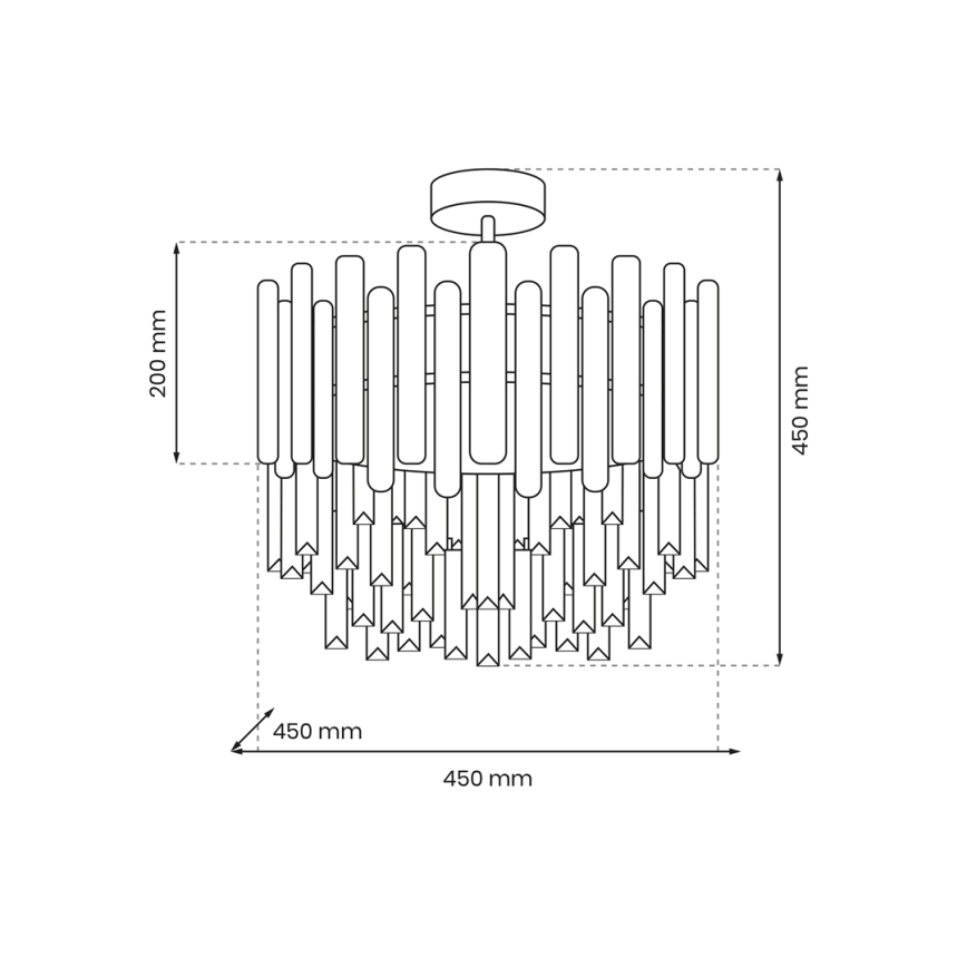 Pendellampe ASPEN 6xE14/40W/230V mat krom