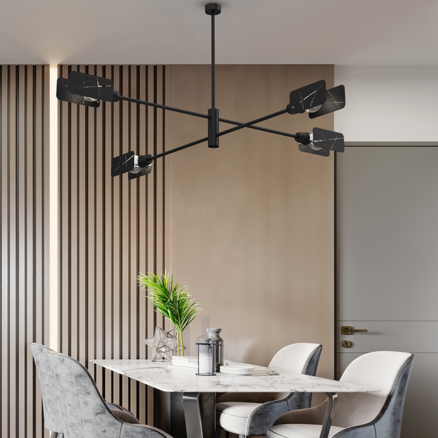 Pendellampe ASTRA 4xE27/60W/230V sort