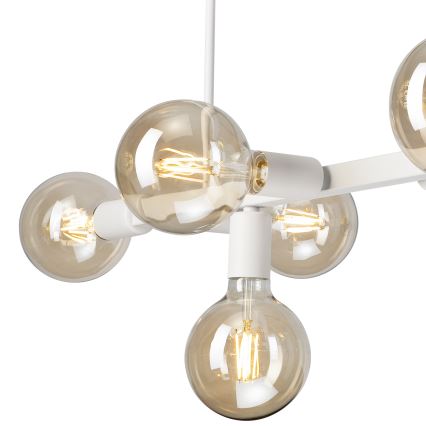 Pendellampe ASTRID 8xE27/60W/230V hvid