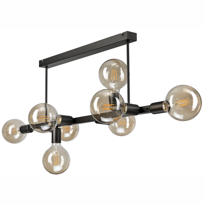 Pendellampe ASTRID 8xE27/60W/230V sort