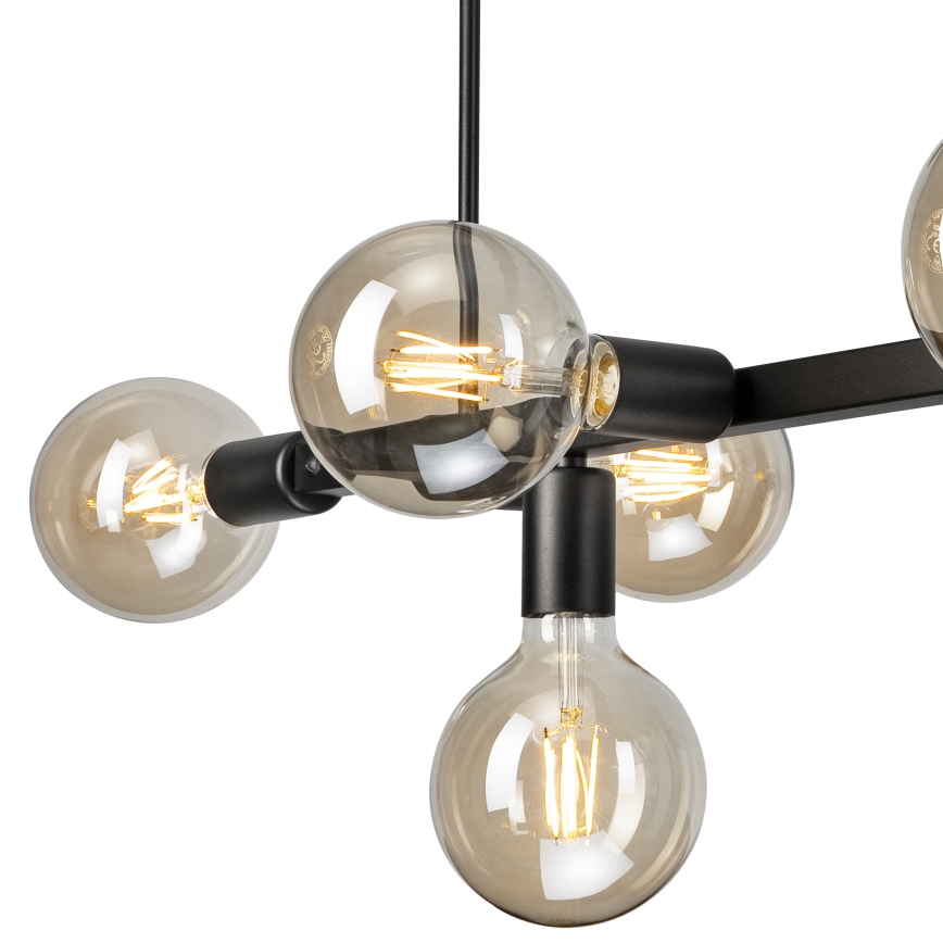 Pendellampe ASTRID 8xE27/60W/230V sort