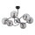 Pendellampe AURORA 6xE14/10W/230V sort/skinnende krom