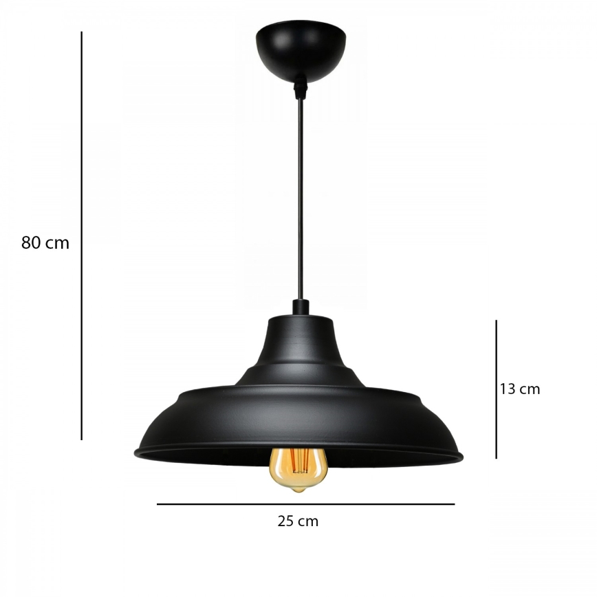Pendellampe AYD 1xE27/40W/230V sort