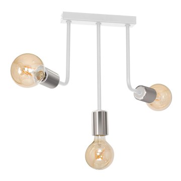 Pendellampe CANDELA 3xE27/15W/230V hvid/skinnende krom